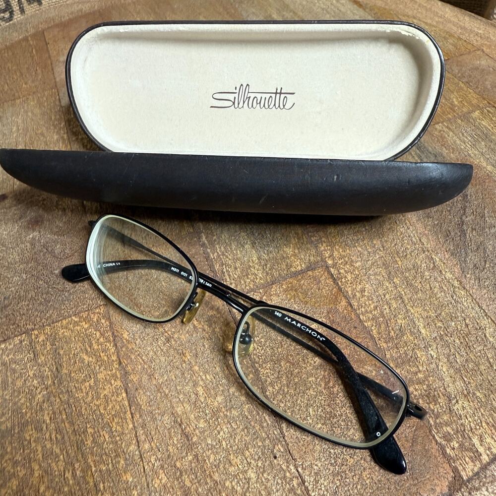 Marchon M511 001 Black Oval Eyeglasses Frames 53-19-140 Size 611 w/ Case